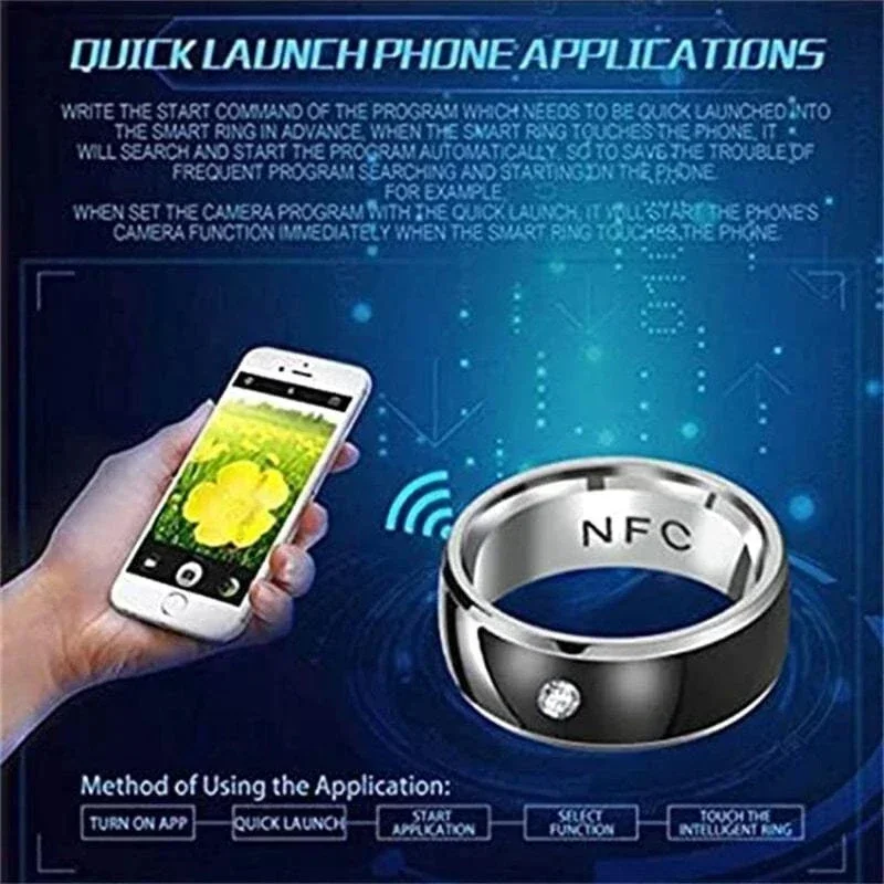 Smart Ring Wearable Technology Waterproof Unisex NFC Phone Smart Accessories for Couples 6-13