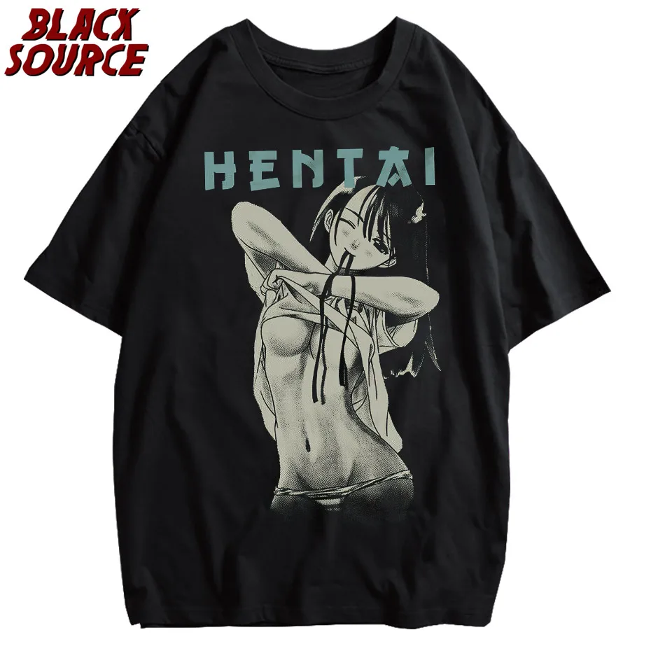 Men T-shirt Anime Comic Hentai Waifu Senpai Nerd Gamer Short Sleeve T-Shirt Harajuku Summer Cotton O-Neck T Shirt Y2k Clothing