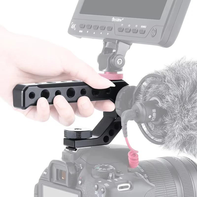 DSLR Camera Top Handle Grip Mirrorless Smallrig Camera Cold Shoe Adapter Mount Hand Held Stabilizer Camera Accessory Top Handle