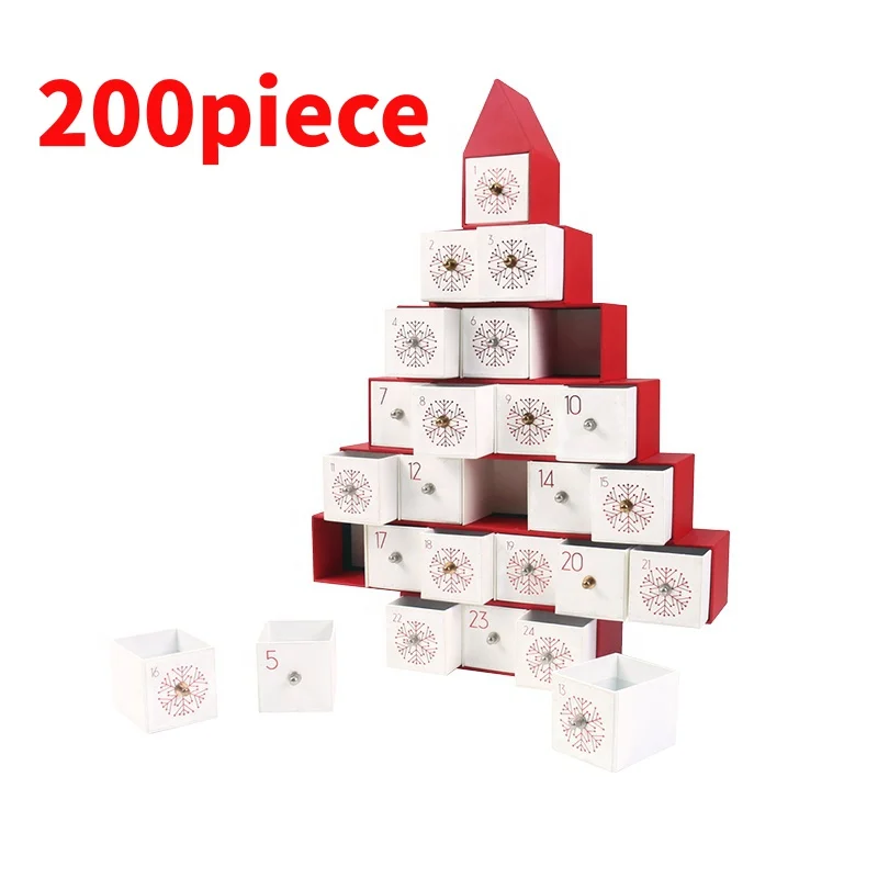 20 0piece.Custom.large Luxury Custom Special Shape Advent Calendar box With 24 small boxes