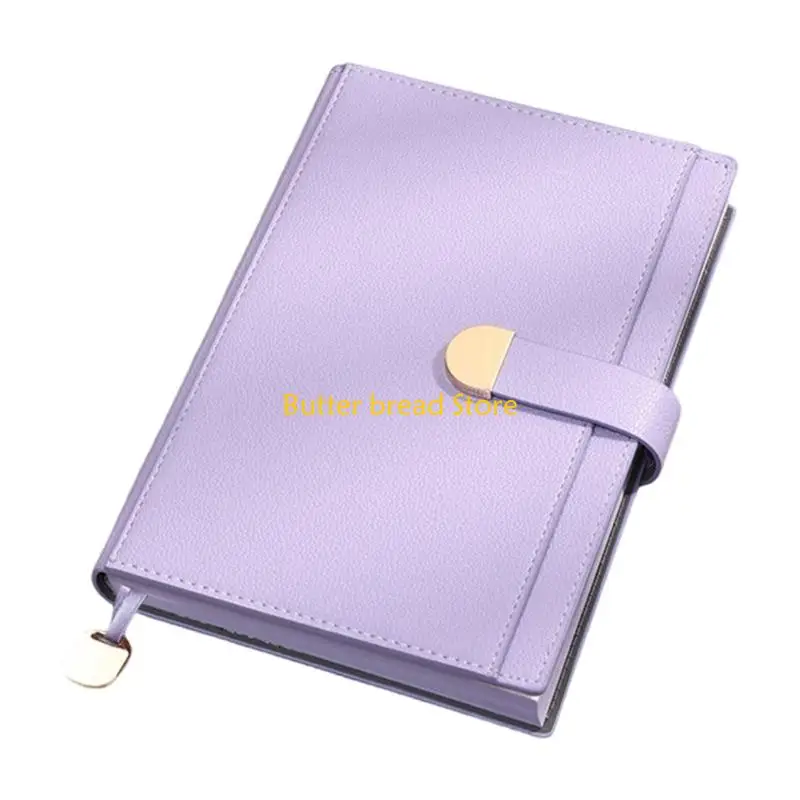 W89C Hardcover PU Leather Notebook 300 Pages Lined Button Closure Portable Journal for Writing Note Taking 145x212mm