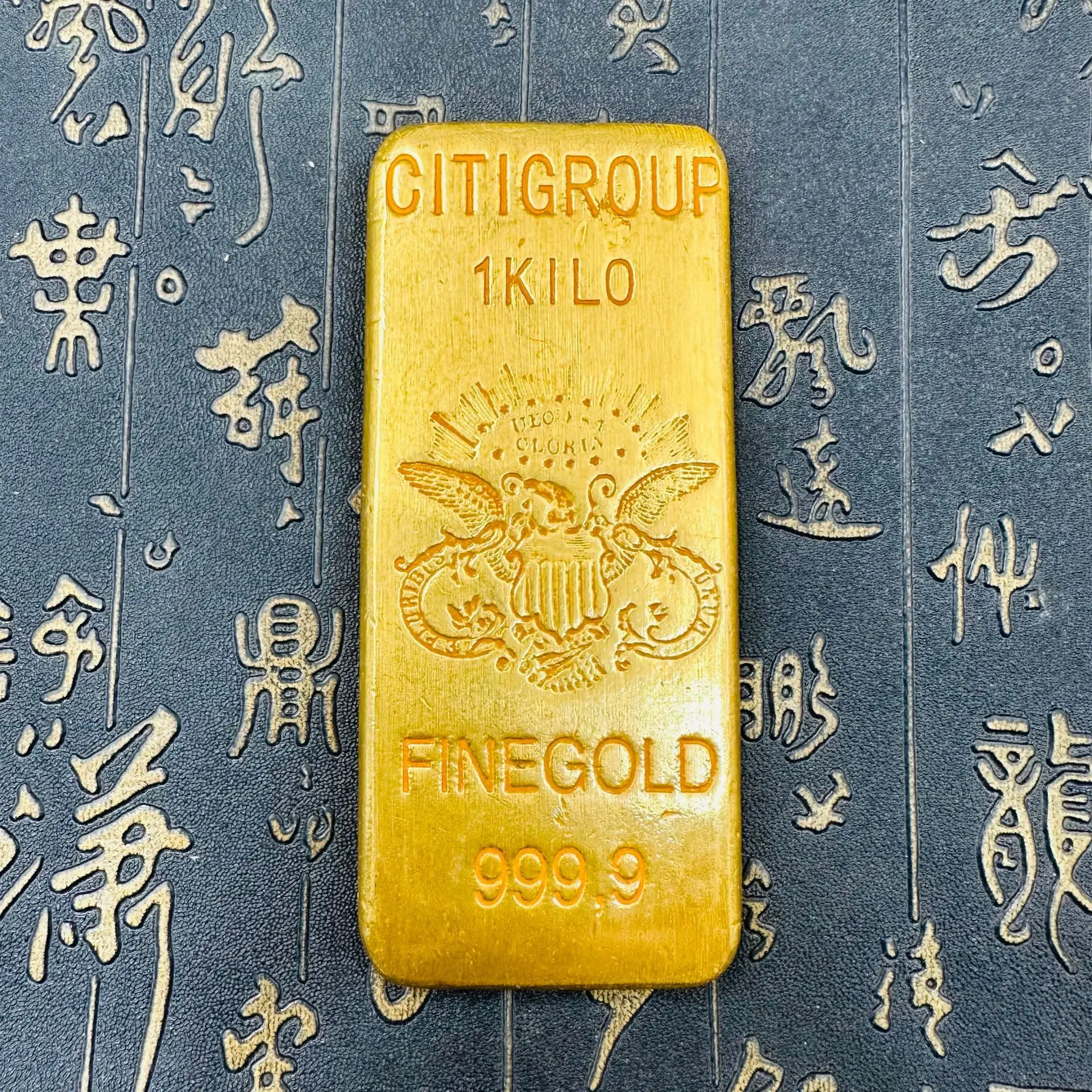 1 Kilo Gold Bar non-magnetic US Precious Metals Exchange Bar Badge Square Coin Collection Decoration Art Crafts Gift
