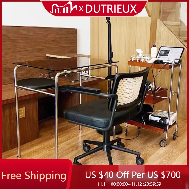 

Cleaning Simple Manicure Table Designer Clear Salon High Quality Nail Desk Reception Glass Tavolo Unghie Nails Salon Furniture