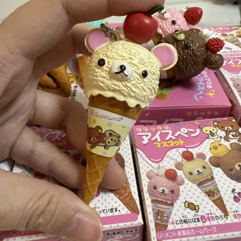 Anime Fiugre Rilakkuma Capsula Giocattolo Gelato Orso Catena di Perline Carino Kawaii Borsa Bambola Giocattolo Decoratoion Ciondolo Regali per Bambini