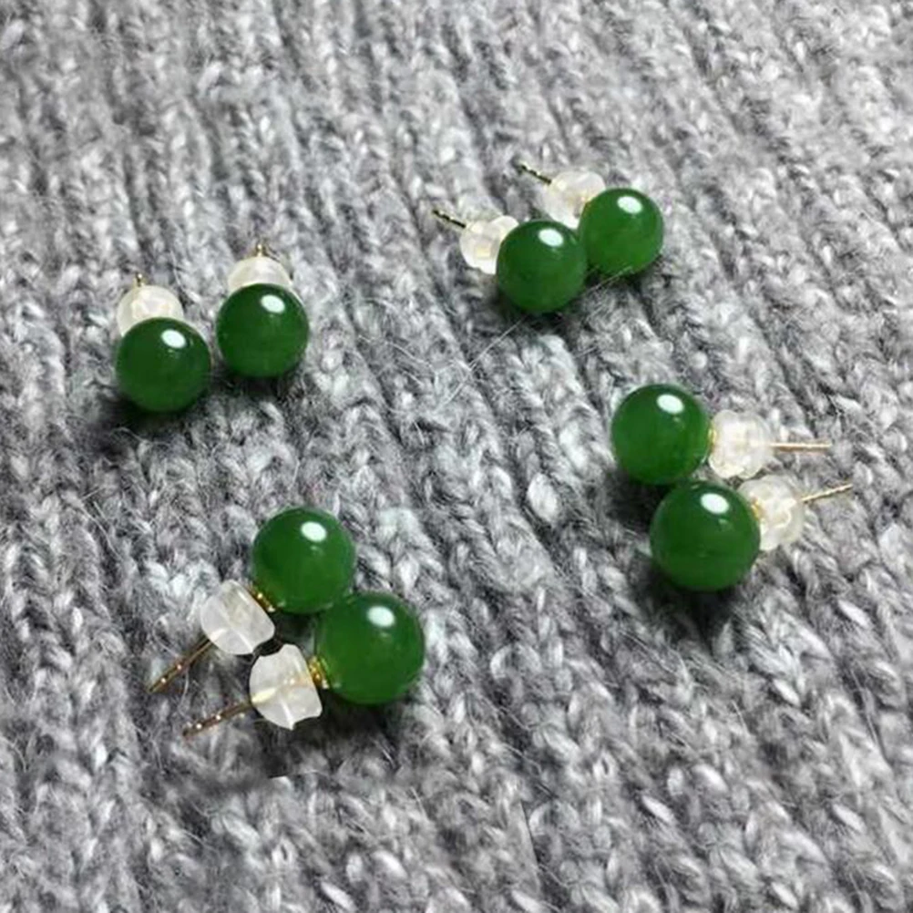 

50 Pcs Earplugs Earrings Stoppers Copper Silicone Stud Studs Backs Preserve Color Pads