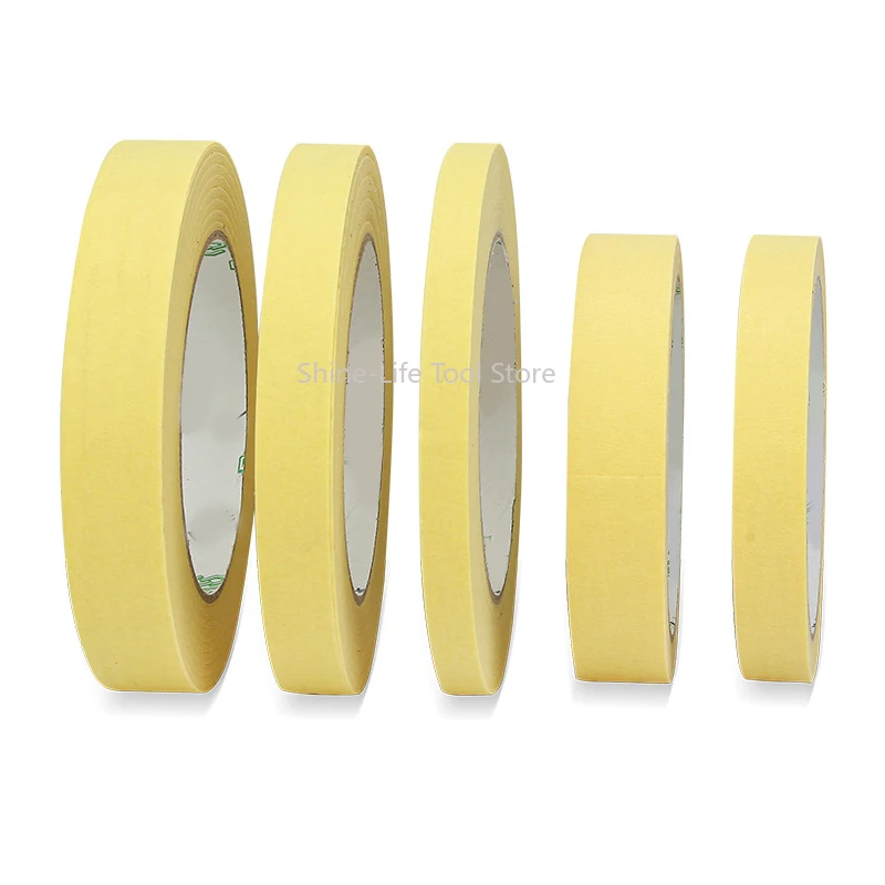 Yellow Masking Tape Width 8~50mm Wall Decoration Car Decoration DIY Art Students Painting Use Masking Tape