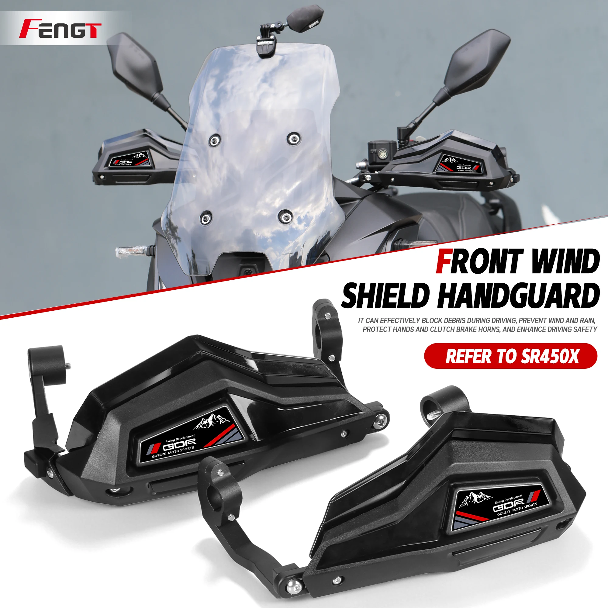 For Longxin SR450X 2026 2027 Motorcycle SR 450X New GDR Aluminum Windproof Handguard Shield Hand Guard Protector Windshield