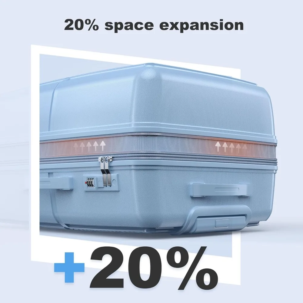 Conjunto de bagagem, conjunto de mala rígida de 3 peças, bagagem de 20 polegadas, 24 polegadas, 28 polegadas, conjunto de bagagem de viagem, mala grande com rodas