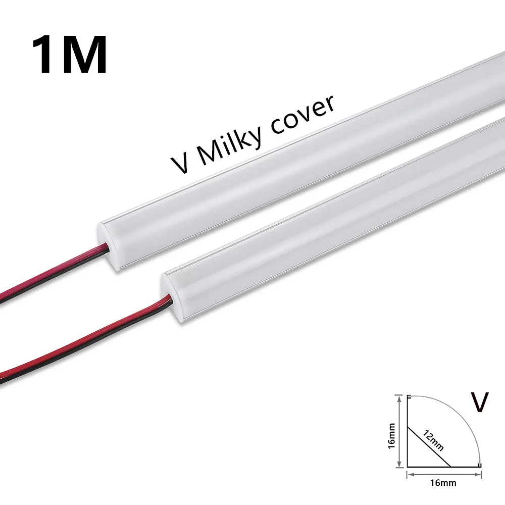 1 Meter 72LEDs Super Bright  DC12V Led light bar Strip U/V Aluminum Profile for LED Cabinet Bar Light or Ceiling wall corner