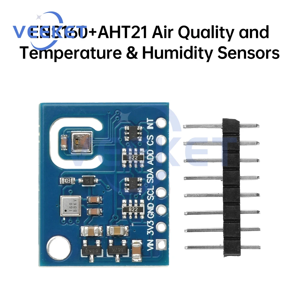 

ENS160+AHT21 Carbon Dioxide CO2 eCO2 TVOC Air Quality & Temperature & Humidity Sensor Module