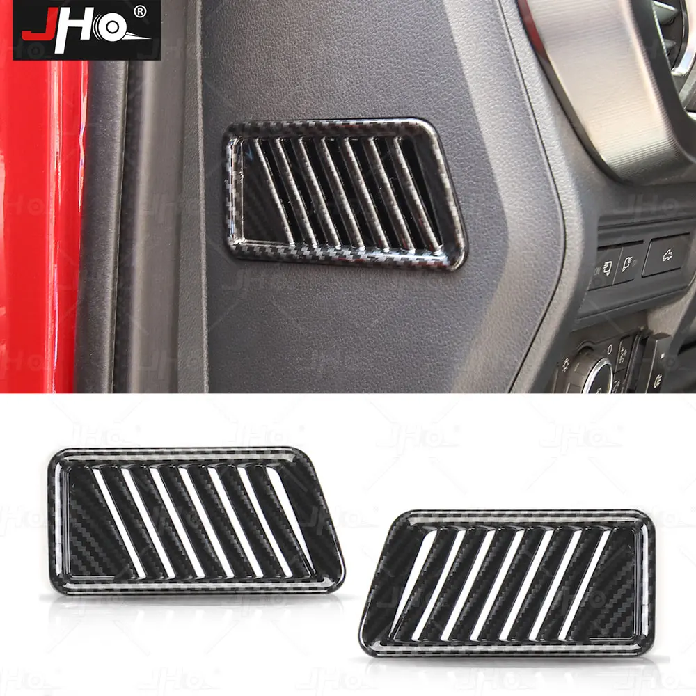 

JHO Front Side Vent Outlet Overlay Decorate Cover Trim For 2021 2022 2023 F150 Raptor Carbon Grain Car Accessories