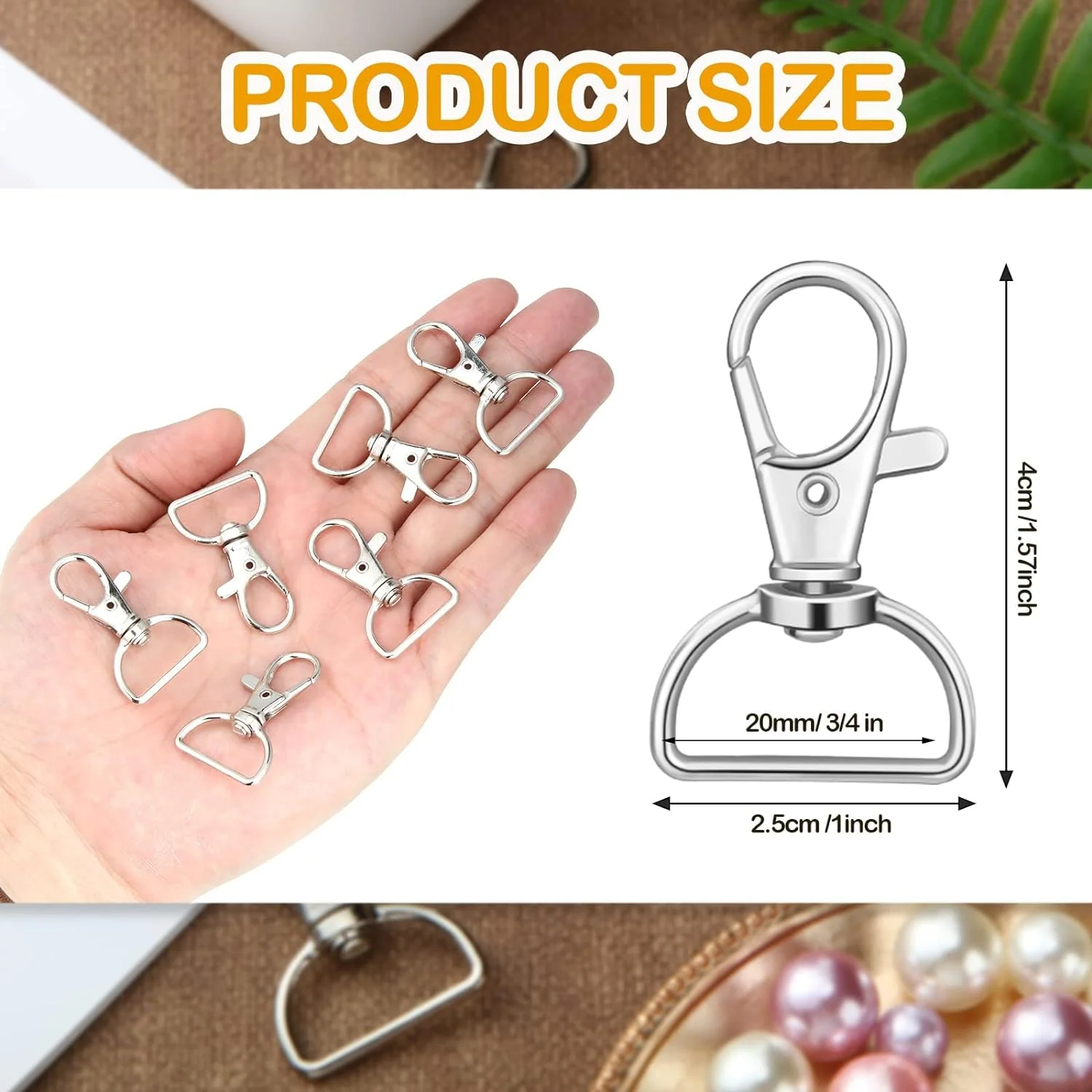 10PCS Swivel Hook Key Chain Clip Hook D-Ring Clip Lanyard Hardware for Keychain Making Lanyard Making Wallet Hardware DIY Crafts