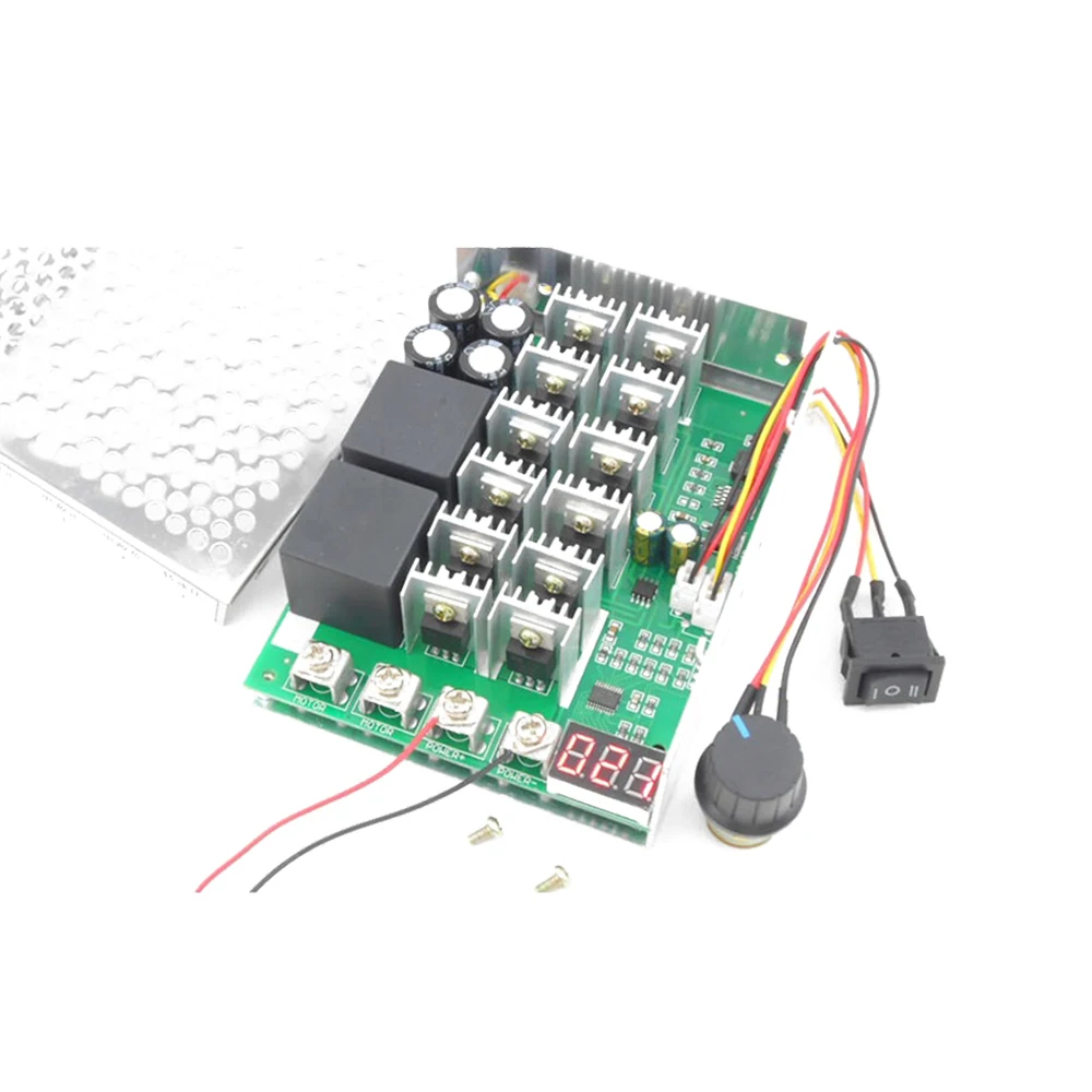 DC 10-55V 100A Motor Speed Controller Forward/Reverse Rotation PWM Adjustable Motor Speed Regulator Control Governor Switch