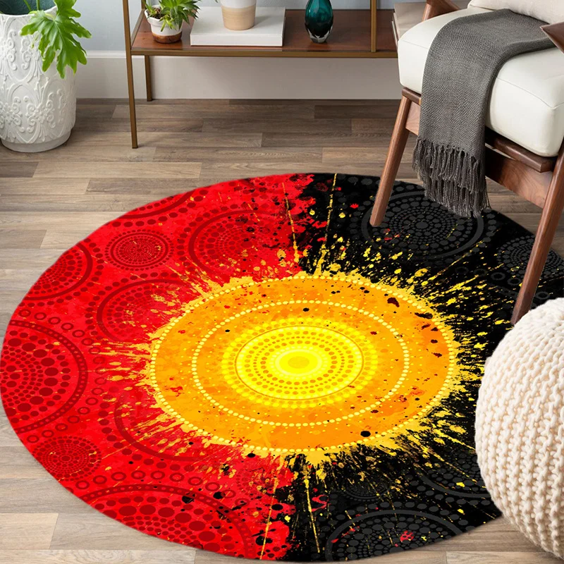 Sunshine Round Mat – Non-Slip Fade-Resistant Indoor Rug for Living Room & Bedroom