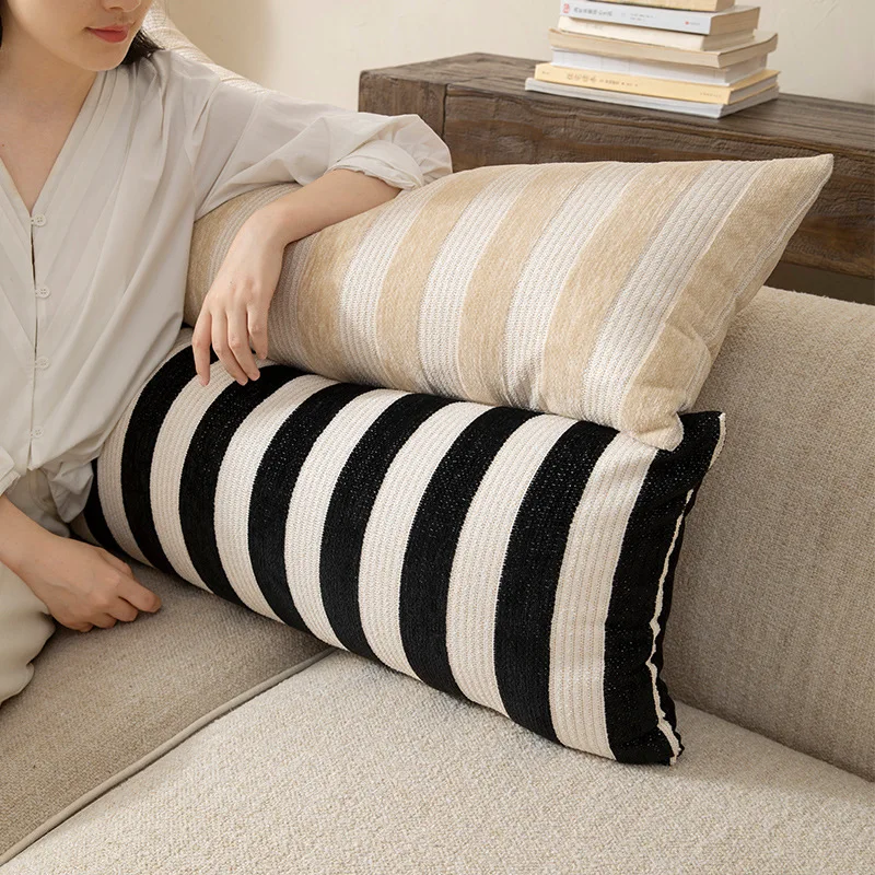 Minimalist Black & White Stripe Pillow Cover Extended Size 35x90cm long Strip Cushion Cover