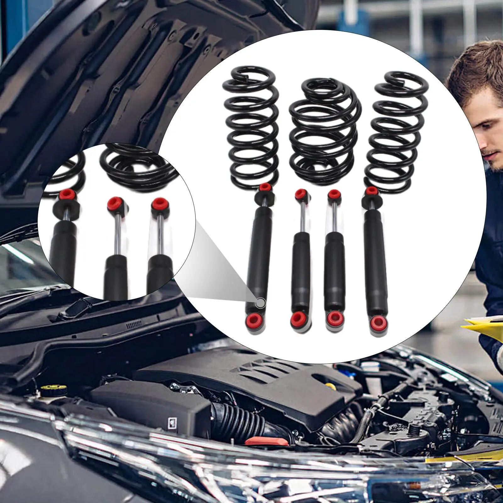 

High Strength Lowering Drop Coil Spring Black Rubber Iron Suspension Automotive Accessory for Chevy C10 1963-1972