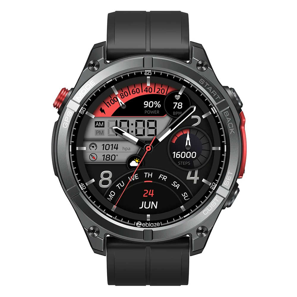 NOWY 2025 Zeblaze Stratos 4 GPS Smartwatch z ekranem AMOLED 1,43", kompasem, wysokościomierzem barometrycznym, latarką, funkcją połączeń głosowych, inteligentny zegarek — 2