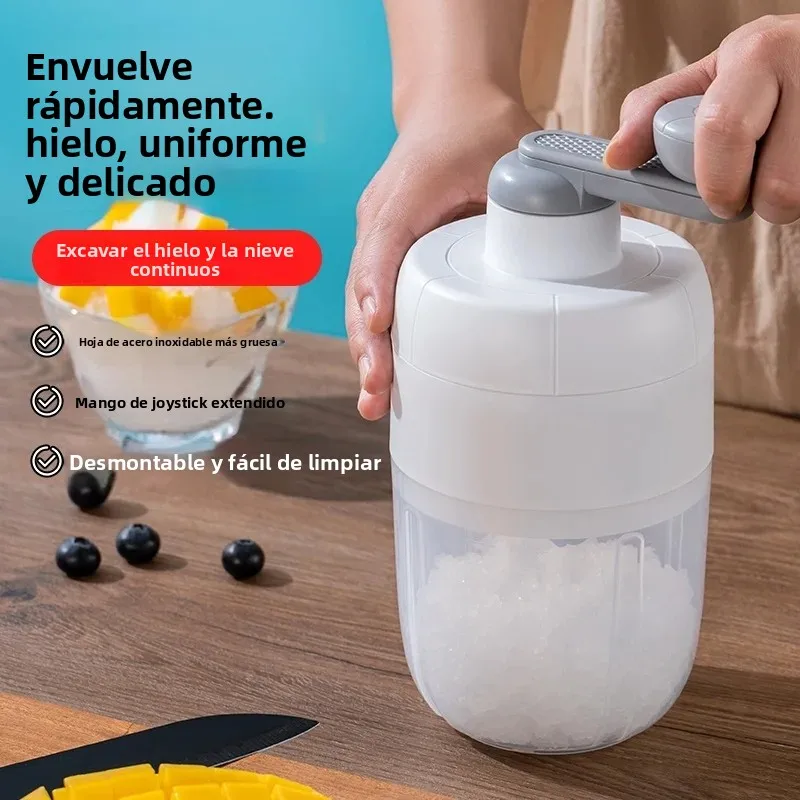 Máquina de hielo raspado, mini trituradora de hielo manual, máquina para hacer batidos de hielo raspado, máquina portátil pequeña para hacer granizados, herramienta de cocina