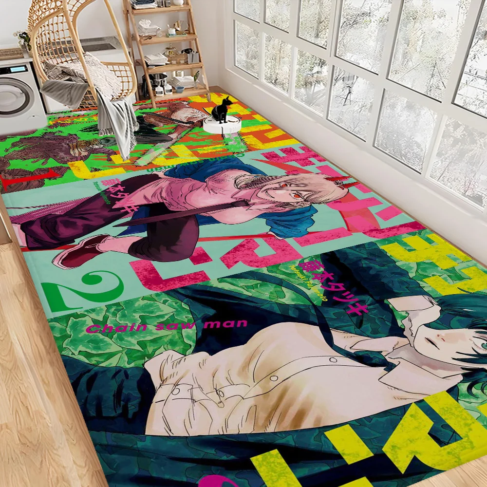 Anime Chainsaw Man Floor Mat Cheaper Anti-slip Modern Living Room Balcony Printed Bedside Mats