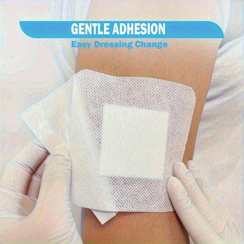 50/100PCS Wound Dressings, Breathable Edge Gauze Pads, Latex Free Bandages, Self-adhesive Wound Dressings