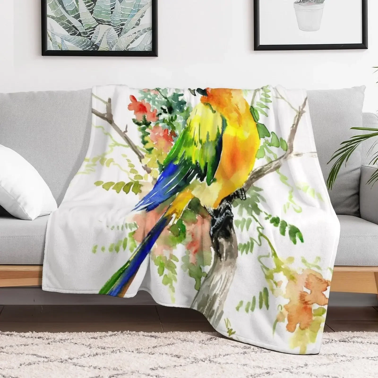 Sun Conure Parakeet Throw Blanket halloween Giant Sofa Softest for babies Blankets