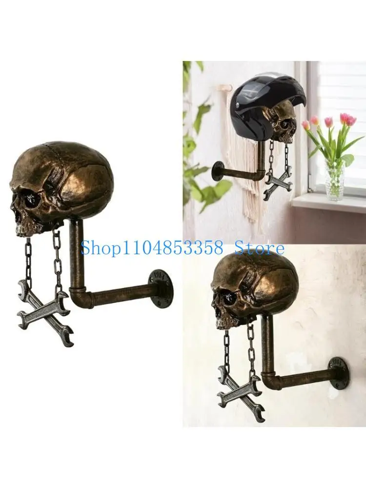 

652F Держатель для шлема В форме черепа Подставка для шлема Настенная стойка для шлема для пальто