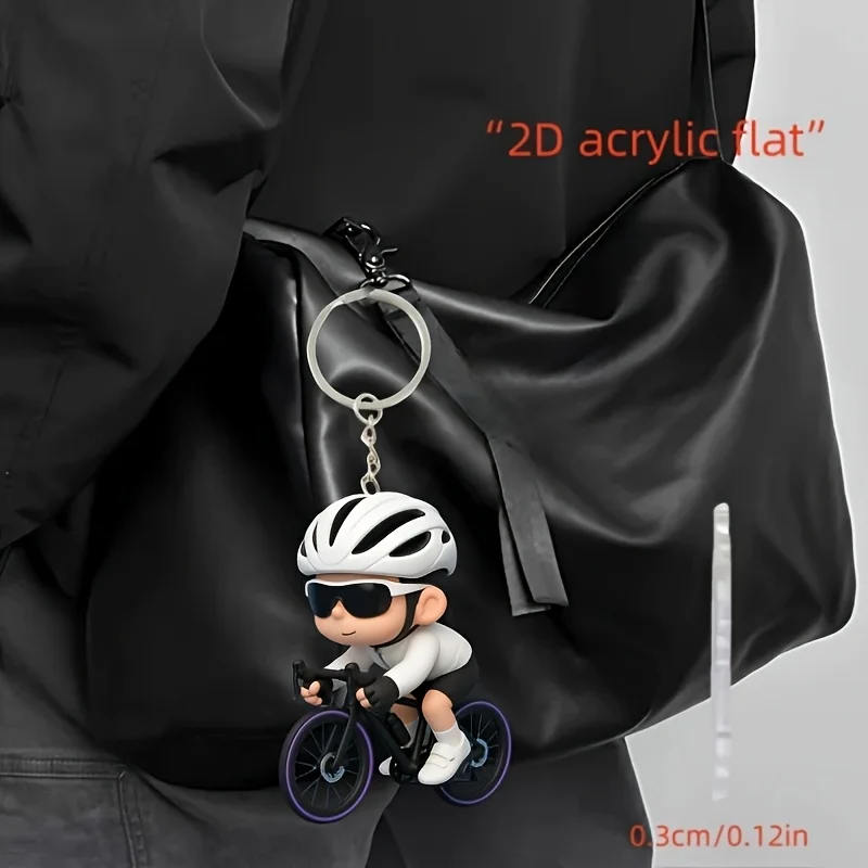 5er-Set Herren-Fahrrad-Schlüsselanhänger mit 2D-Acryl-Anhänger, Dankeskarten und Garnbeuteln, Eventgeschenke für Jungen, Verpackungsdekoration – Detail 1