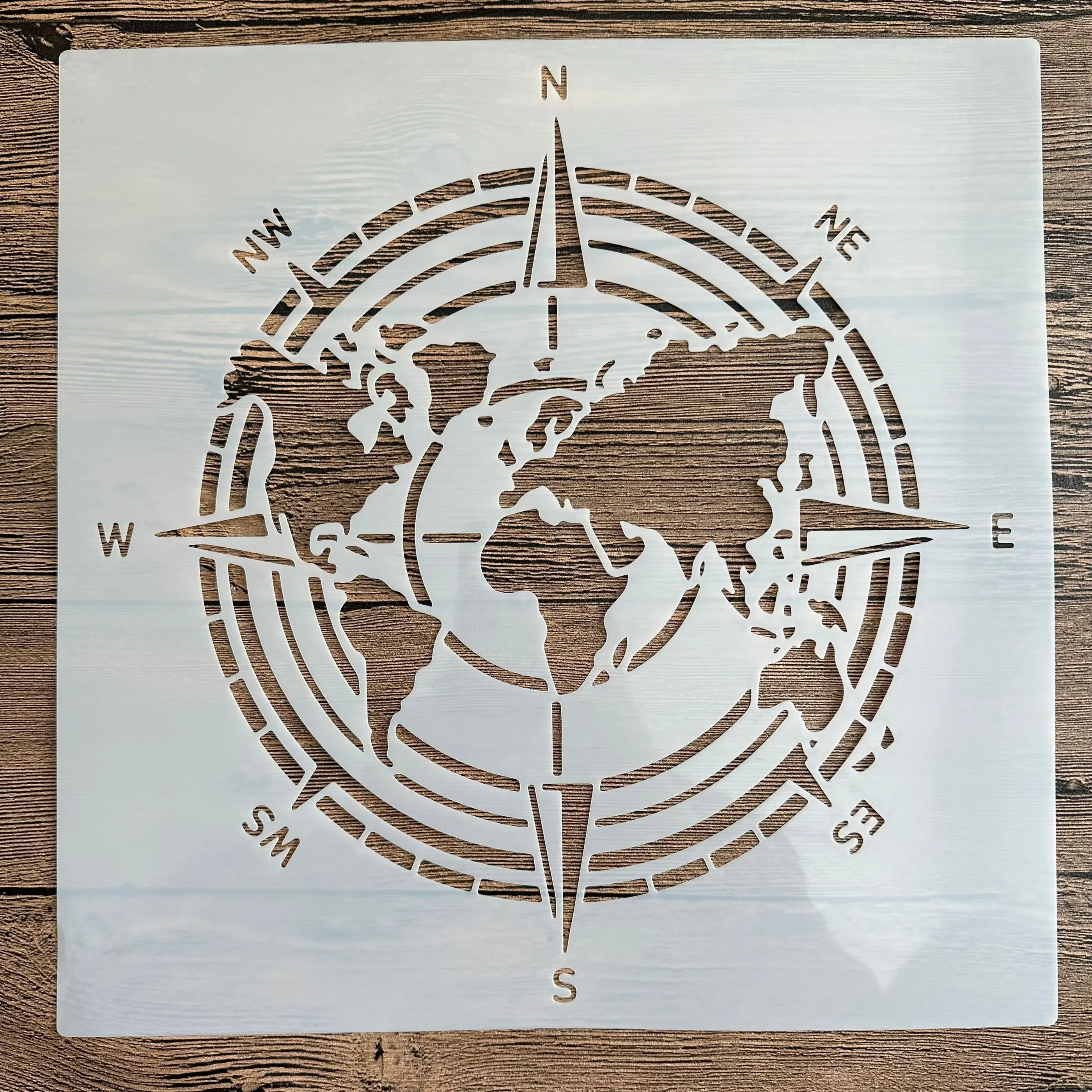 

30 *30cm diy mold for painting stencils stamped photo album embossed paper card on wood, fabric,wall Compass navigation chart