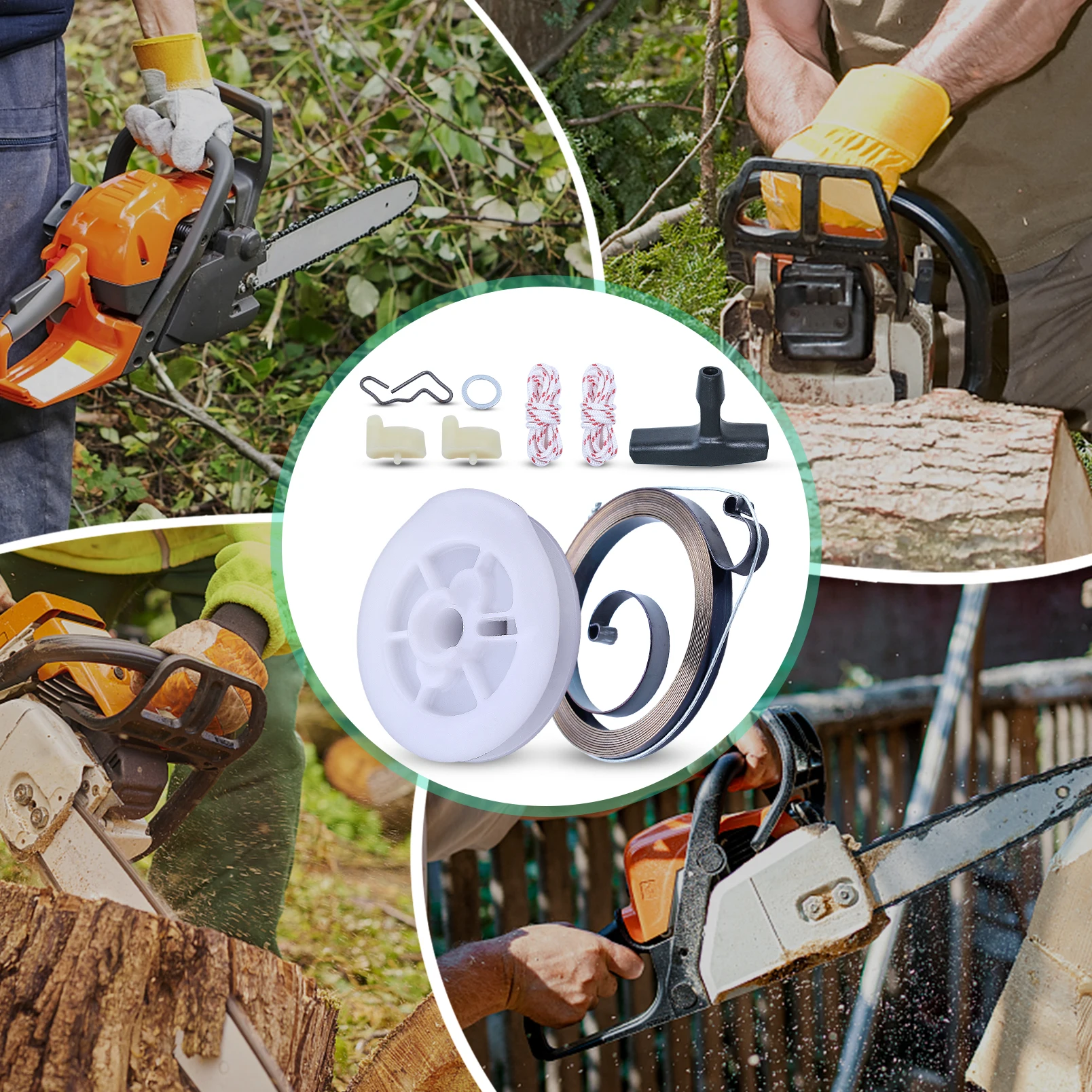 بداية نكص المنشار ، بكرة الربيع ، حبل قبضة ، بكرة الدوار ل STIHL MS390 MS310 MS390 029 039 ، استبدال أجزاء 1121 195 3400