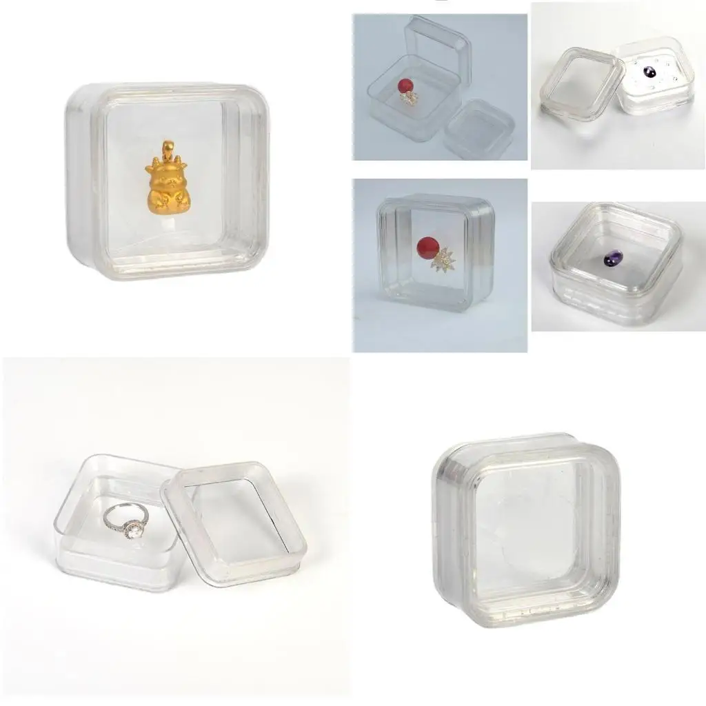 

A52E Membrane Jewelry Storage Box Floating Frames Box Clear Container Rack for Ring Necklace Earring Stamps Coin