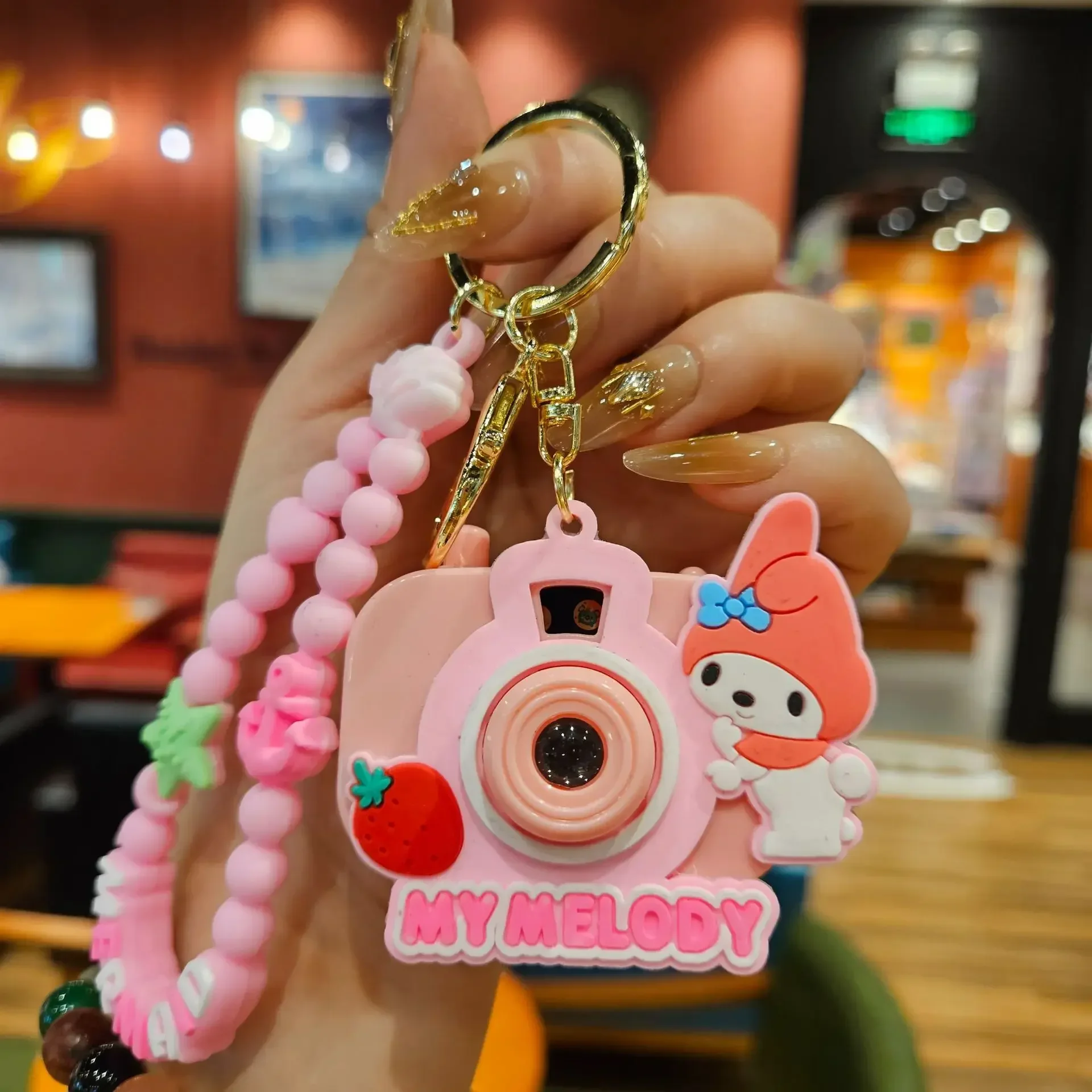 Random 1-6pcs Sanrio Hello Kitty Keychain Genuine Projection Keyring Cinnamoroll My Melody Kuromi Student Bag Pendant Gift