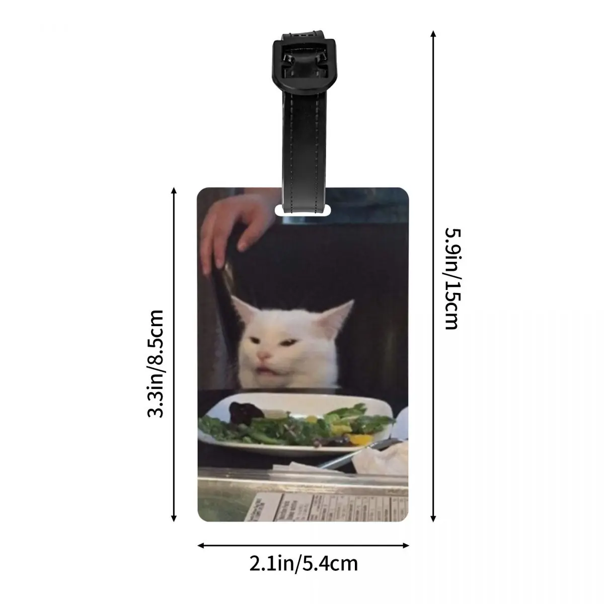 Custom Salad Cat Meme Luggage Tag Custom Baggage Tags Privacy Cover Name ID Card