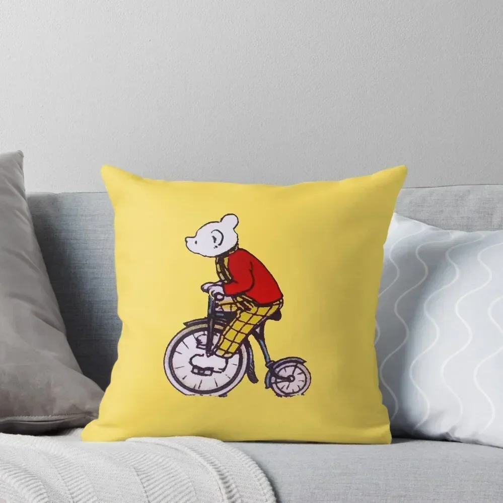 

Old Rupert bear on a bicycle Throw Pillow Decorative Sofa Cushions Pillow Cases Decorative Cushions pillow