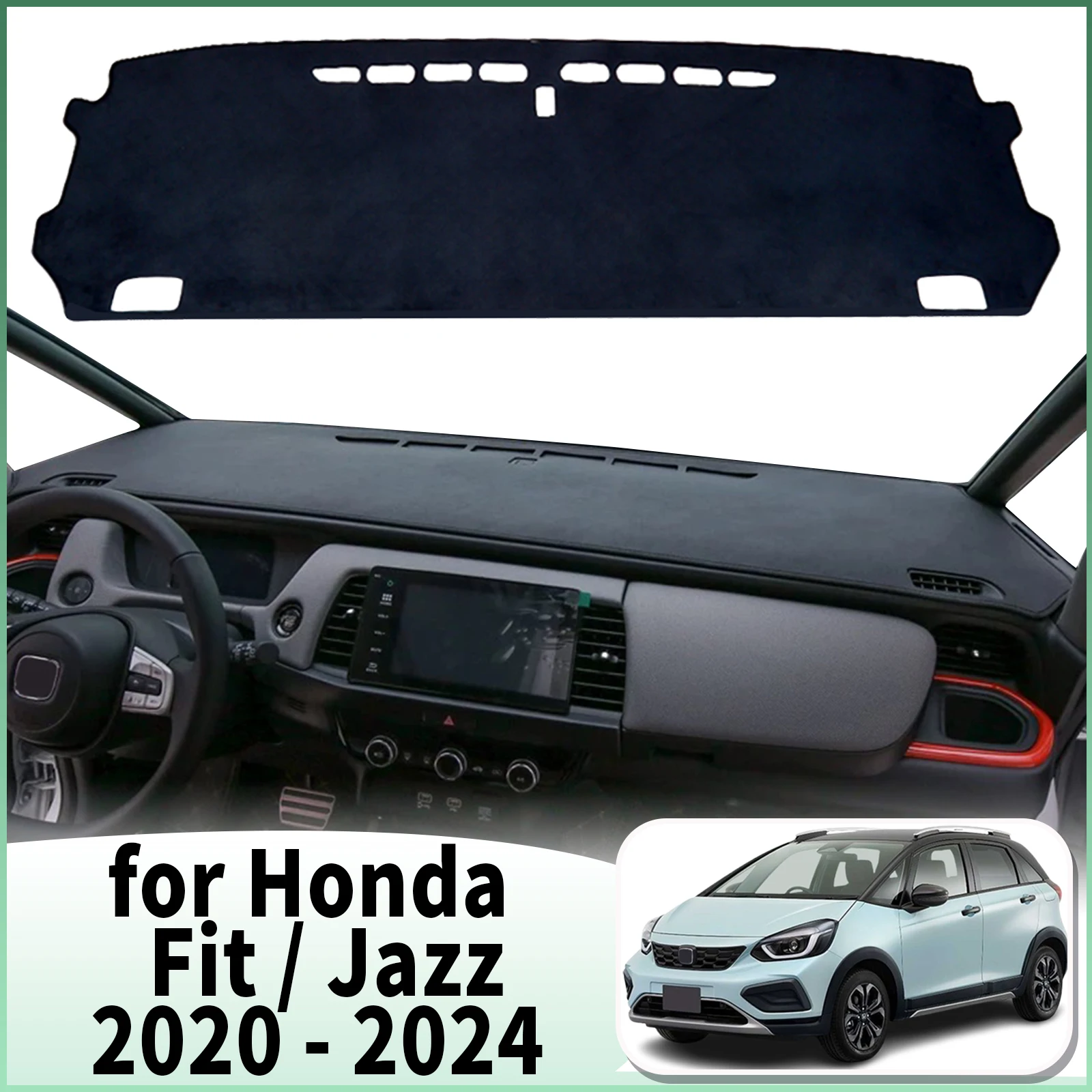 

fit for Honda Fit Jazz 2020 2021 2022 2023 2024 Dashmat Car Accessories Dashboard Cover Pad DashMat Sunshade Protective Carpet