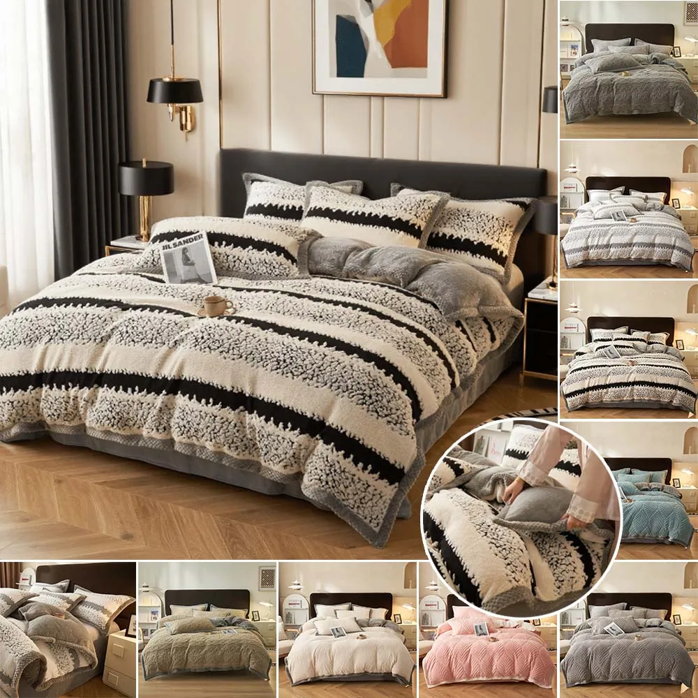 Super Warm Winter Duvet Covers Detachable Plush Covers Thickened Design Bedding for Cold Nights Easy To Wash Poszewka Na Kołdrę