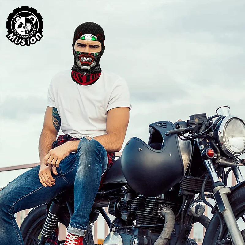 DIY Balaclava Ski Mask Motorcycle Full Face Mask Outdoor Hood Headwear Ghosts Skull Mask Men Women For Halloween view 2