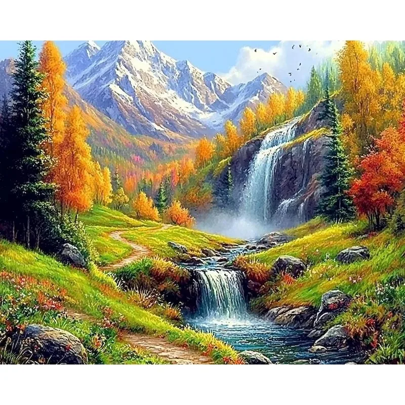 Paint By Numbers Wall Art Picture Drawing Kit Mountain Scenery Easy Paint Art Supplies Paint With Numbers Home Decor