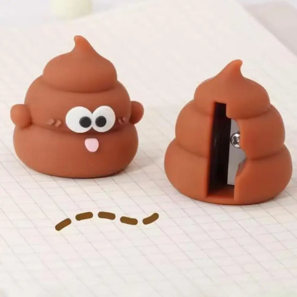 Portable Pencil Sharpener Cute Poop-shaped Pencil Sharpener with Manganese Steel Blade Portable Mini Sharpener for Kids Fun Desk