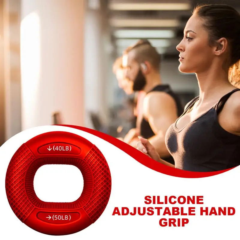 Silicone Adjustable Hand Grip 20-80LB Gripping Ring Finger Forearm Trainer Carpal Expander Muscle Workout Exercise Gym Fitness