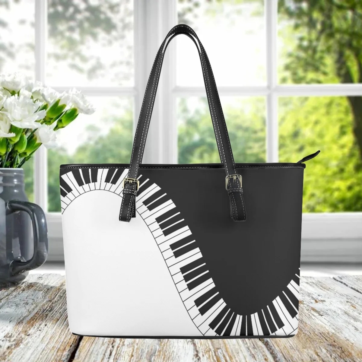 

Beach Bag Luxury Piano Key Design Handbag For Women Large Capacity Shoulder Portable Tote Bag Female Gift Bolsa Feminina 2023