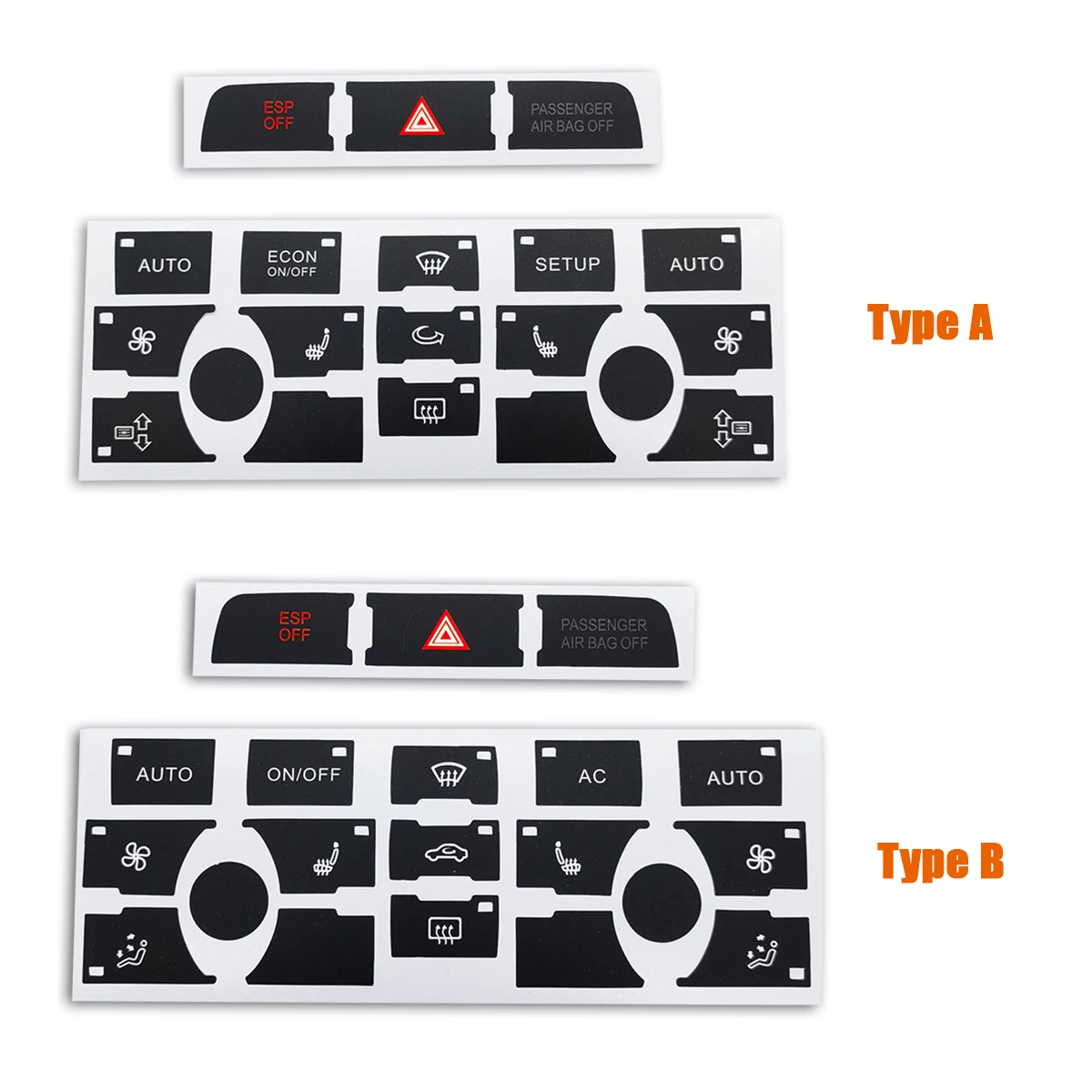 For Audi Q7 Button Repair Stickers 2006 To 2015 For Audi Q7 4L Accessories Interior Tuning Vinyl Decal For Dashboard AC Control