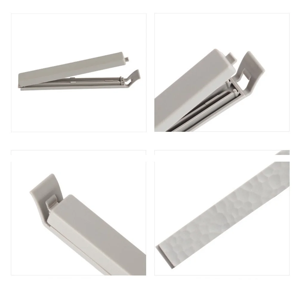 15 قطعة مشابك ختم الطعام مادة PP ممتازة محكم حقيبة الوجبات الخفيفة السدادة لتخزين المطبخ رقائق الخبز رمادي وردي أبيض #5