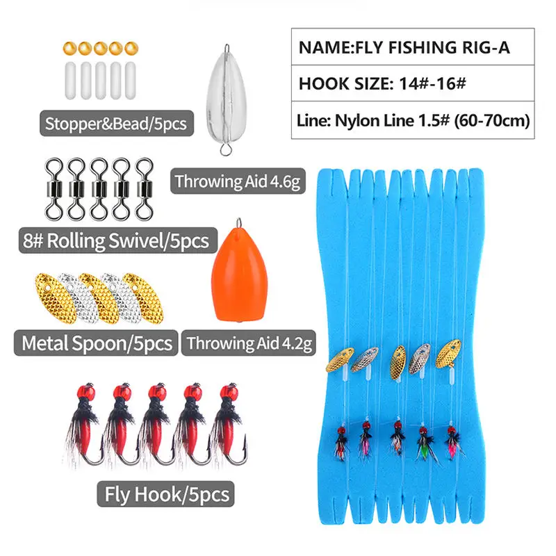 1PC Fly Fishing Rig Combo 4 Styles Rigs Fishing Accessories Fly Fishing Activity