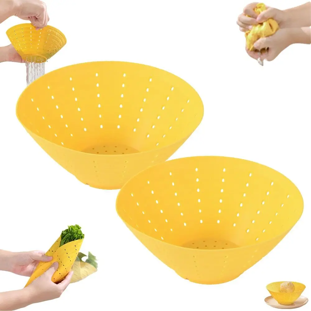 

Портативная силиконовая сливная чаша, складная мягкая кухонная миска для салата, мийка для фруктов и овощей