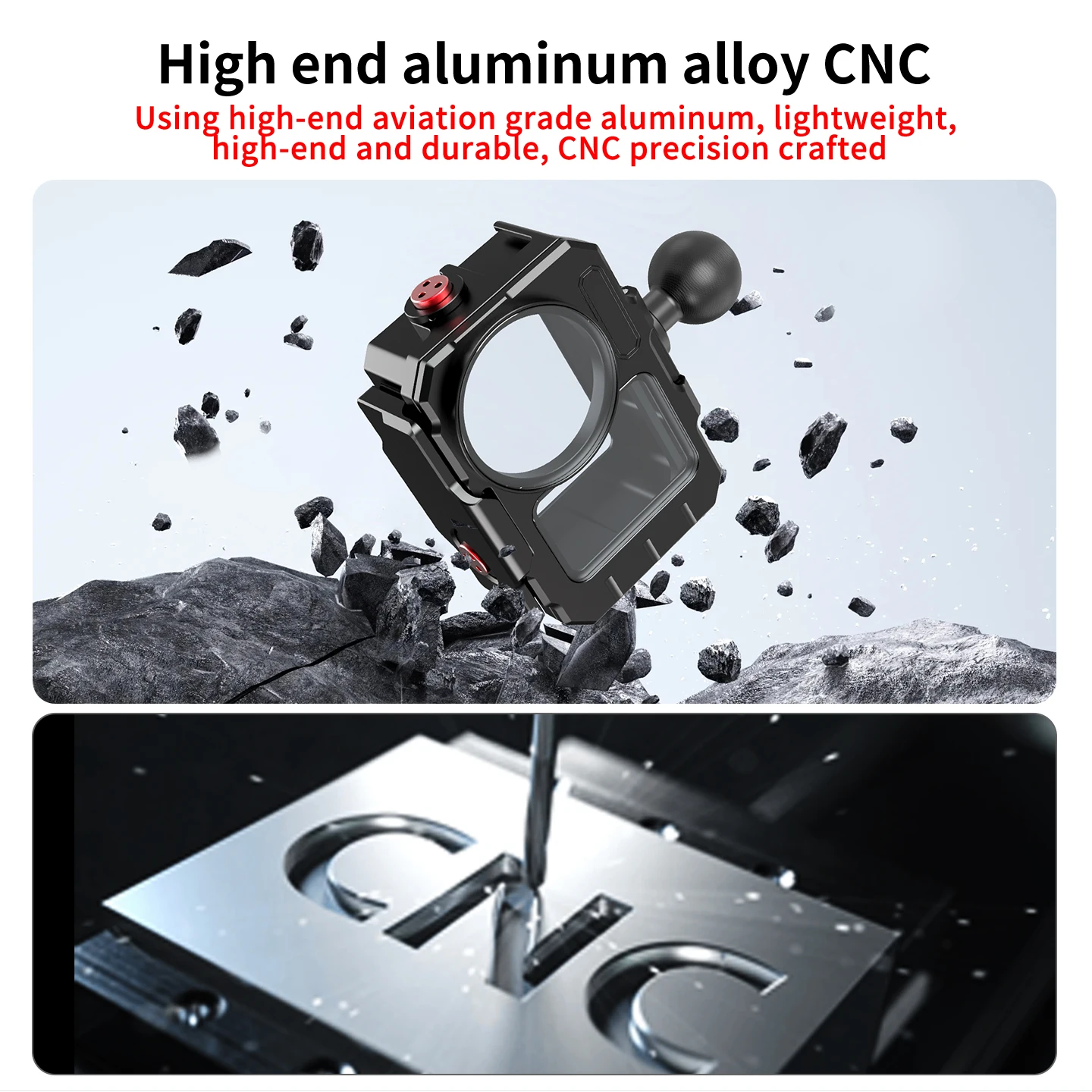 80m Wasserdichtes Gehäuse für DJI Osmo Action 6 Aluminiumlegierung Kamera-Tauchgehäuse Magnetischer Schnellverschluss Vertikal-Horizontal-Umschaltung – Detail 16