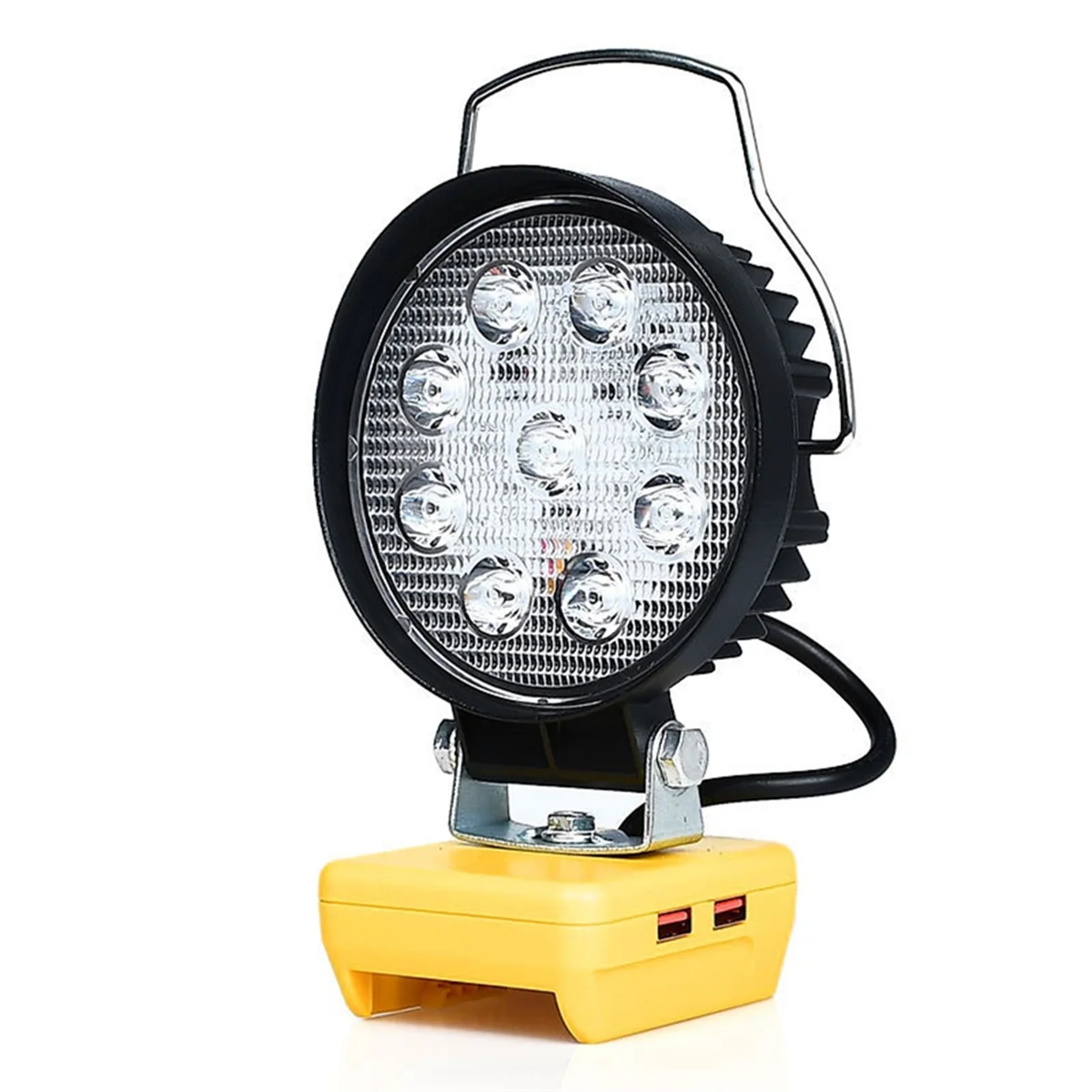 

A79I For 20V Li-Ion Battery LED Work Light 4Inch Round Flashlight Portable Emergency Flood Lamp Camping Lamp with 2USB