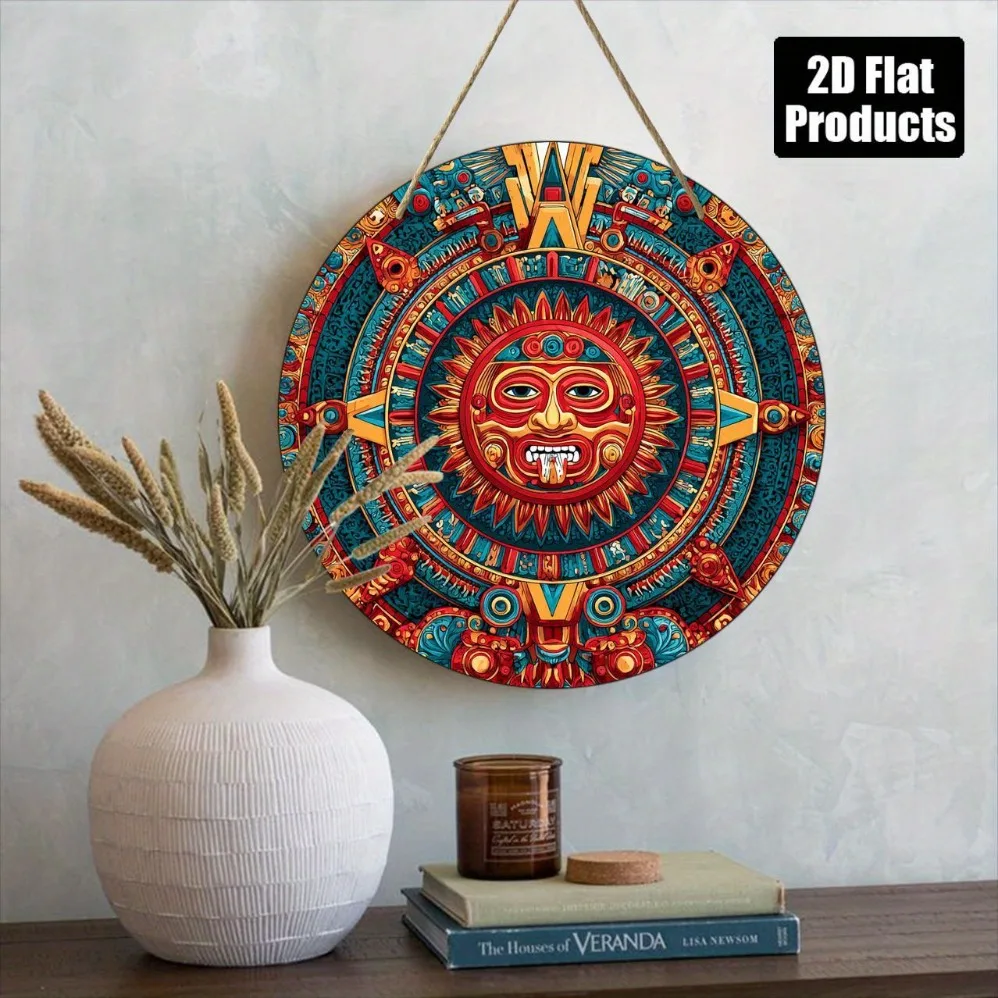 قطعة واحدة من ديكور الحائط القبلي للشمس - لوحة معلقة على شكل شمس قبلية لعيد الشكر وعيد الميلاد - فكرة هدية مثالية - عمل فني قبلي قديم