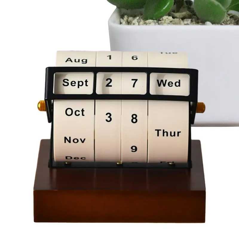 

Countdown Rotating Calendar 12 Months Weeks Display Perpetual Calendar Tabletop Ornaments Countdown Calendar For Bedroom Cafe