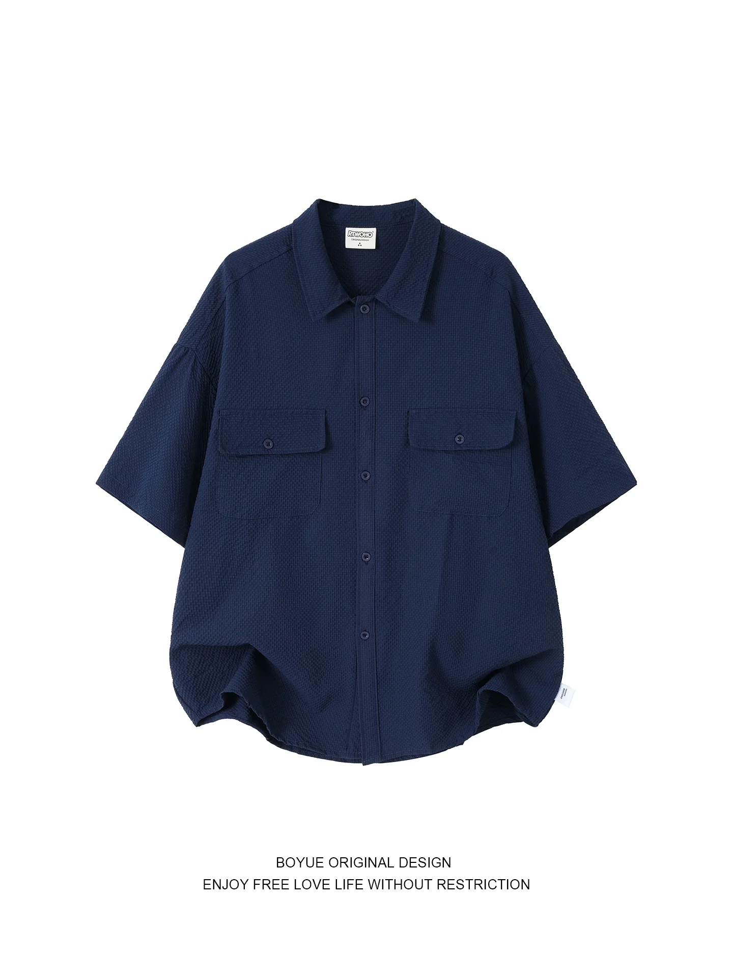 

Boyue Summer Thin Color Simple ort Sve irt Versatile Youth Faion Streetwear Men Women Pure Color irt