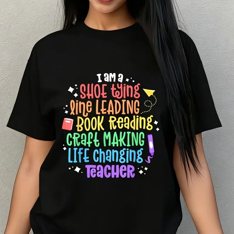 I Am a Life Changing Teacher Appreciation Kindergarten Women's Plus Size T-Shirt 100% Cotton 220g